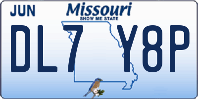 MO license plate DL7Y8P