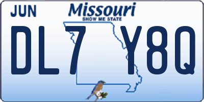 MO license plate DL7Y8Q