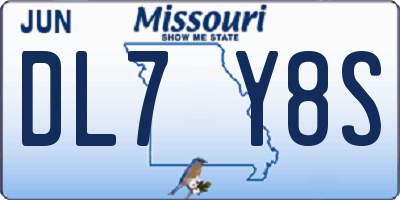 MO license plate DL7Y8S