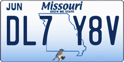MO license plate DL7Y8V