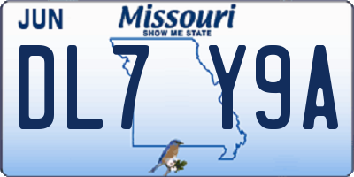 MO license plate DL7Y9A