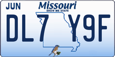 MO license plate DL7Y9F