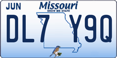 MO license plate DL7Y9Q