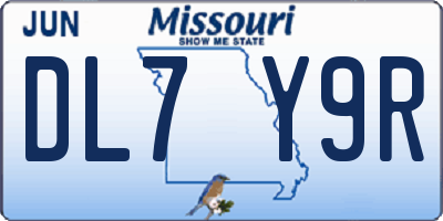 MO license plate DL7Y9R