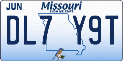 MO license plate DL7Y9T