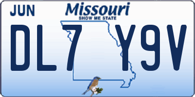 MO license plate DL7Y9V