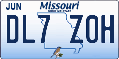 MO license plate DL7Z0H