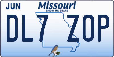 MO license plate DL7Z0P