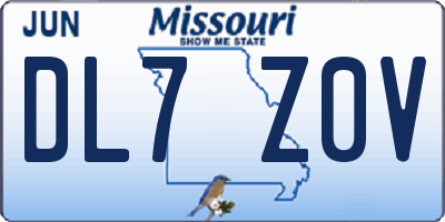 MO license plate DL7Z0V
