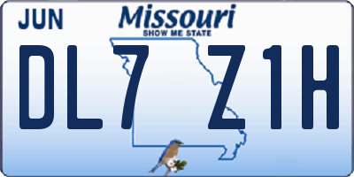 MO license plate DL7Z1H