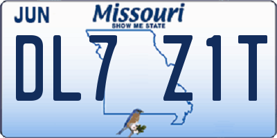 MO license plate DL7Z1T