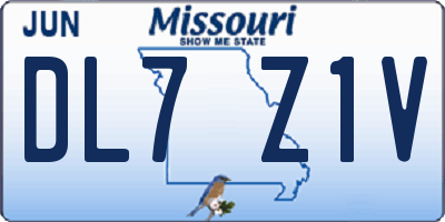 MO license plate DL7Z1V