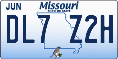 MO license plate DL7Z2H