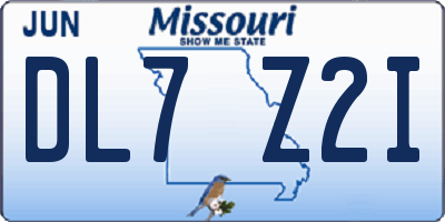MO license plate DL7Z2I