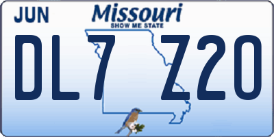 MO license plate DL7Z2O
