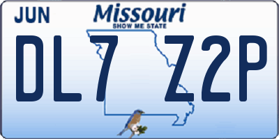 MO license plate DL7Z2P