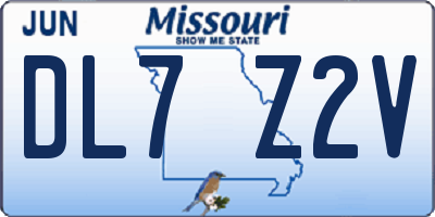 MO license plate DL7Z2V