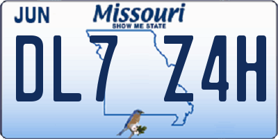 MO license plate DL7Z4H
