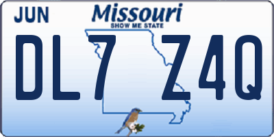 MO license plate DL7Z4Q