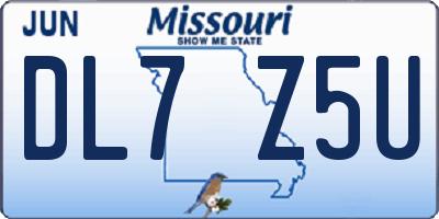 MO license plate DL7Z5U