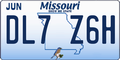 MO license plate DL7Z6H