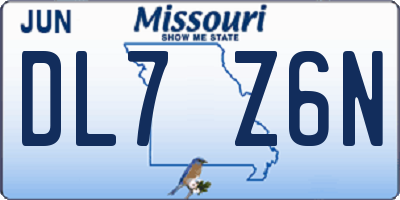 MO license plate DL7Z6N