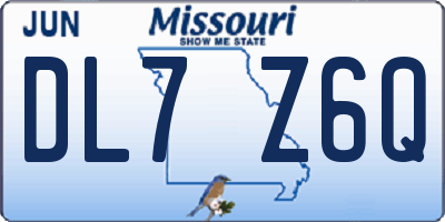MO license plate DL7Z6Q