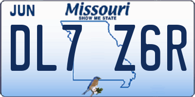 MO license plate DL7Z6R