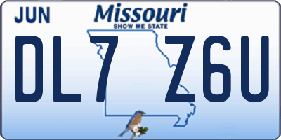 MO license plate DL7Z6U