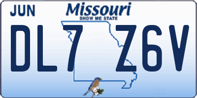 MO license plate DL7Z6V