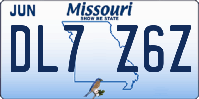 MO license plate DL7Z6Z