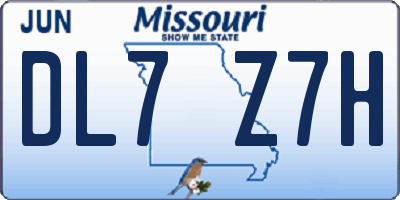 MO license plate DL7Z7H