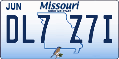 MO license plate DL7Z7I