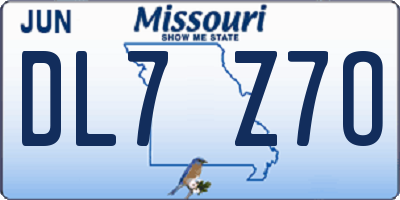 MO license plate DL7Z7O