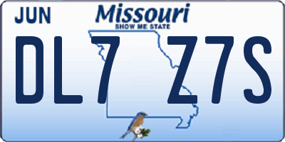 MO license plate DL7Z7S