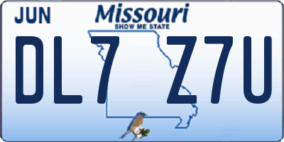 MO license plate DL7Z7U