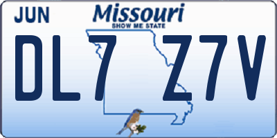 MO license plate DL7Z7V