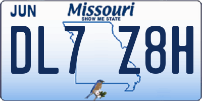 MO license plate DL7Z8H