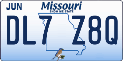 MO license plate DL7Z8Q
