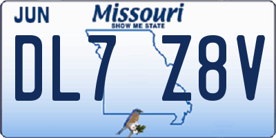 MO license plate DL7Z8V