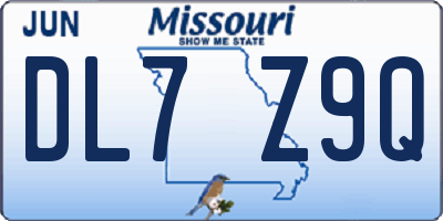 MO license plate DL7Z9Q