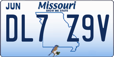MO license plate DL7Z9V