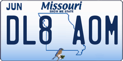 MO license plate DL8A0M
