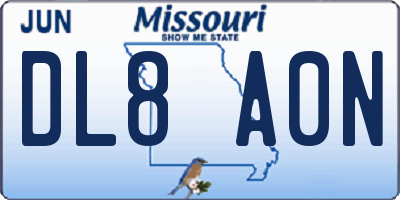 MO license plate DL8A0N
