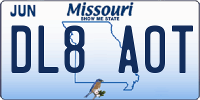MO license plate DL8A0T