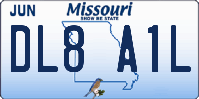 MO license plate DL8A1L