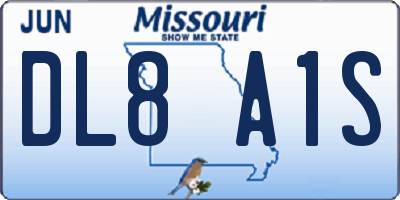 MO license plate DL8A1S