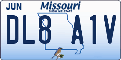 MO license plate DL8A1V