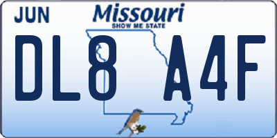 MO license plate DL8A4F