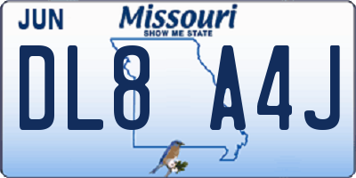 MO license plate DL8A4J